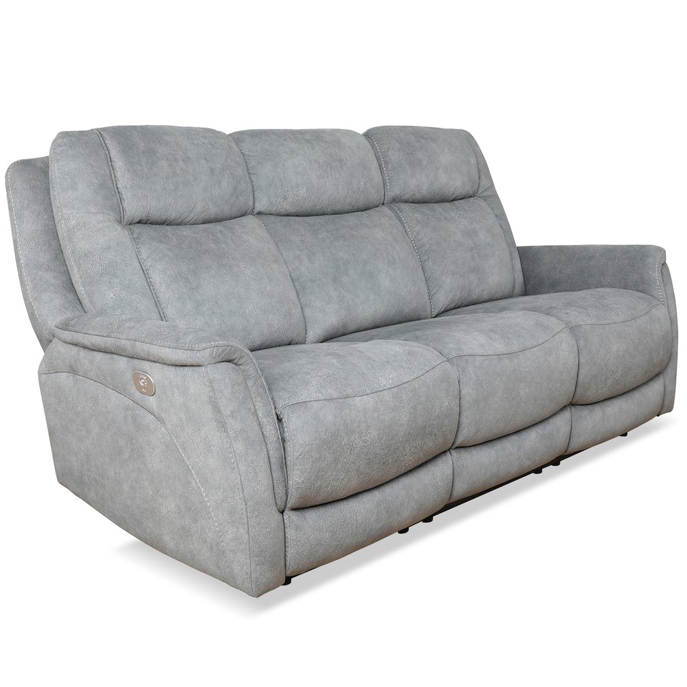 Linus - Hudson Grey Power Reclining Sofa Loveseat and Recliner. Picture 2