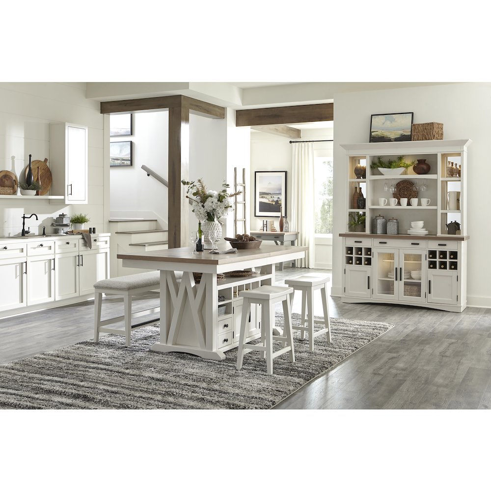 Modern Dining 72 In. Island Counter-Height Extendable Dining Table. Picture 11