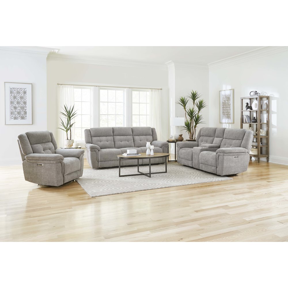 Richland - Bristol Grey Power Reclining Console Loveseat. Picture 12