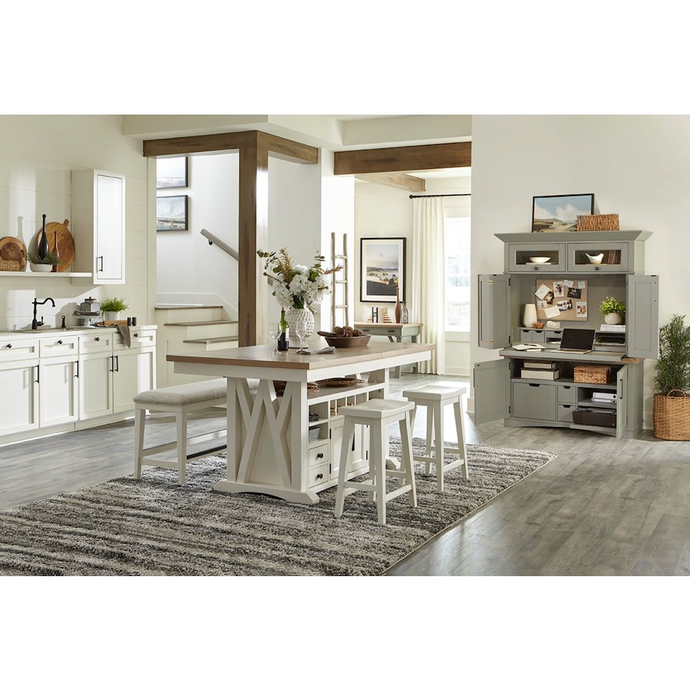 Modern Dining 72 In. Island Counter-Height Extendable Dining Table. Picture 12