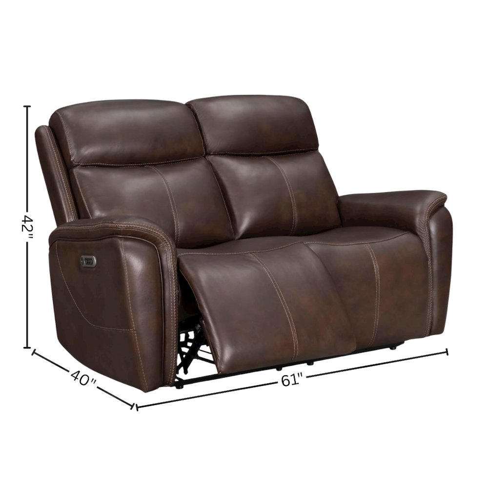 Brown Power Reclining Loveseat Recliner, Theater Seating for Home. Picture 5