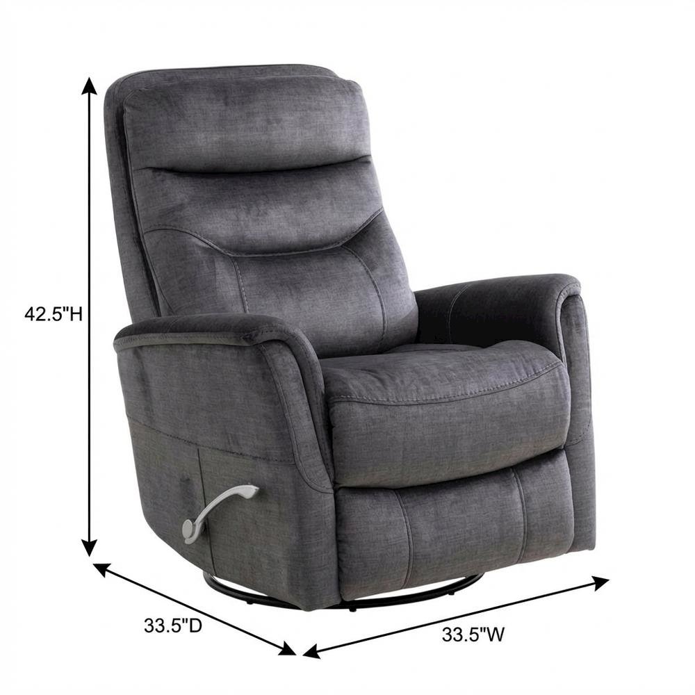 Gemini - Capri Charcoal Swivel Glider Recliner. Picture 6