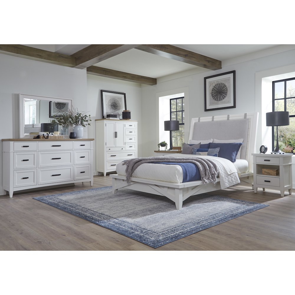 Modern Bedroom 7 Drawer Door Chest with Workstation. Picture 12