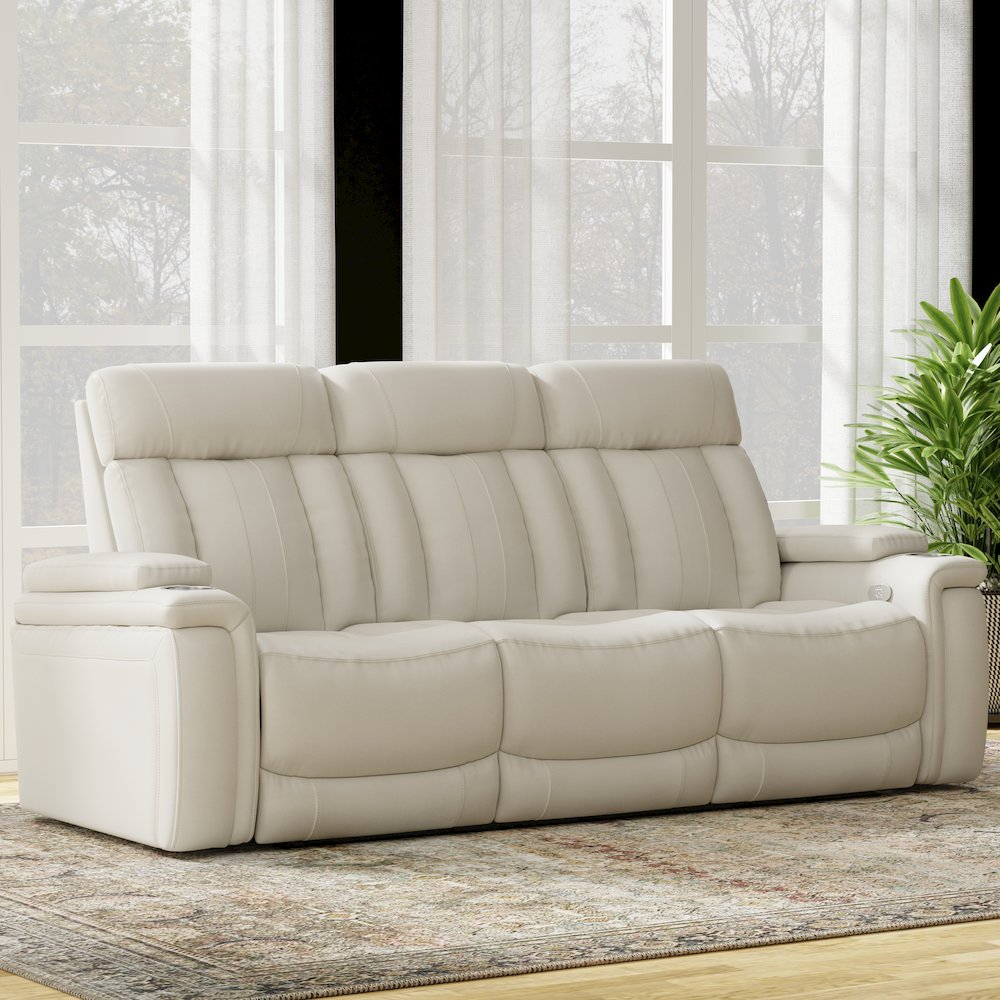 Royce - Fantom Ivory Power Reclining Sofa and Loveseat. Picture 9