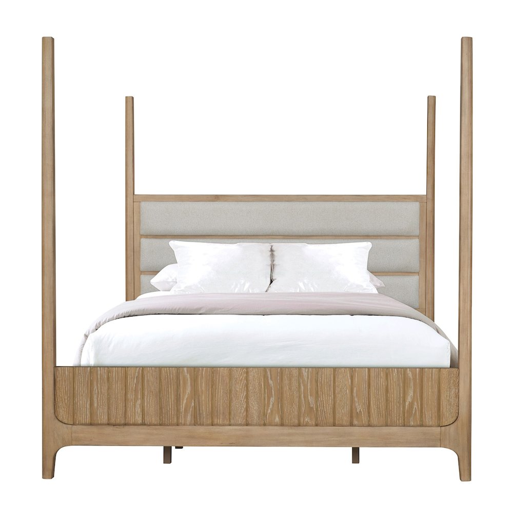 Bedroom Queen Poster Bed with 2 Nightstands. Picture 3
