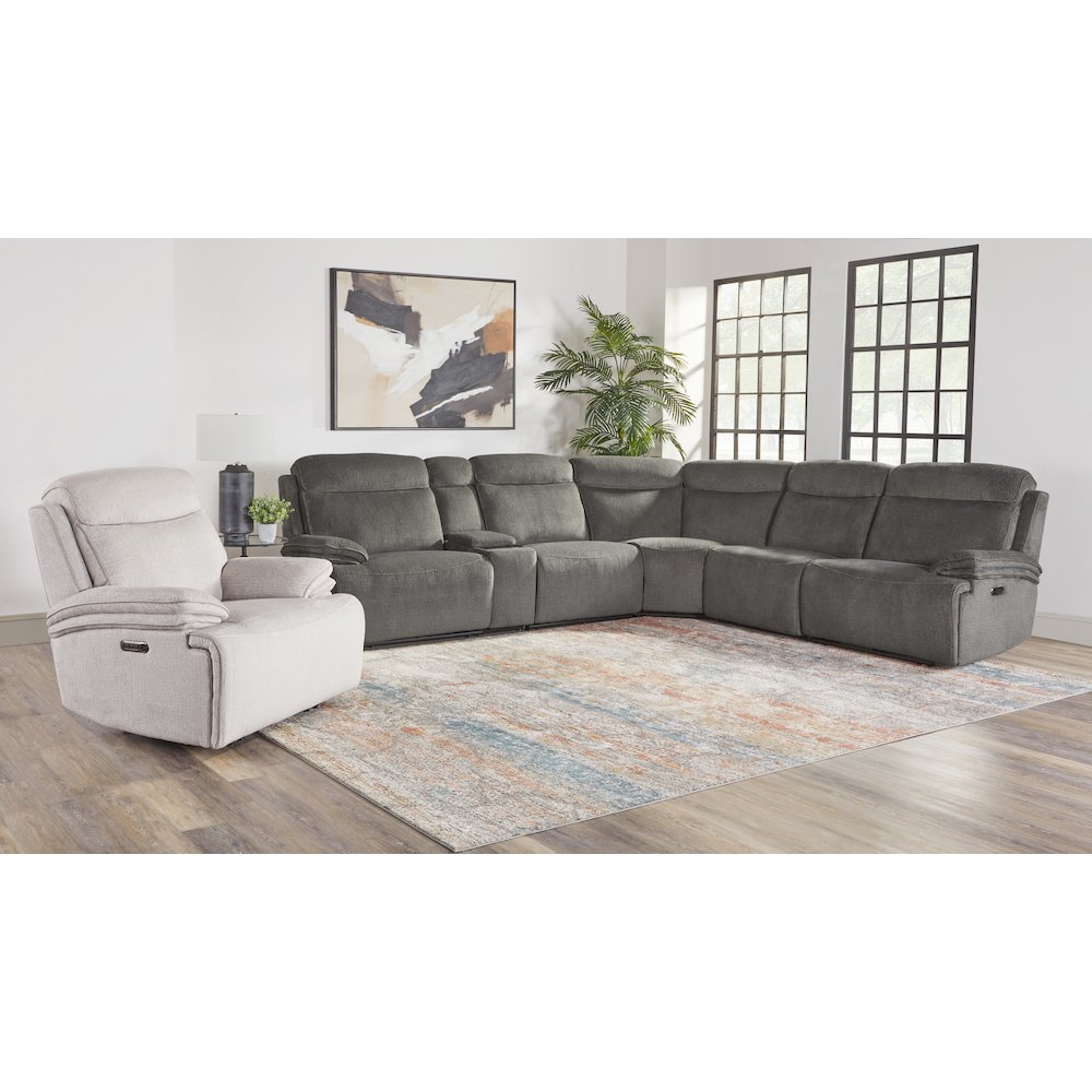 Alpine - Airy Midnight 6 Piece Zero Gravity Power Reclining Sectional. Picture 20