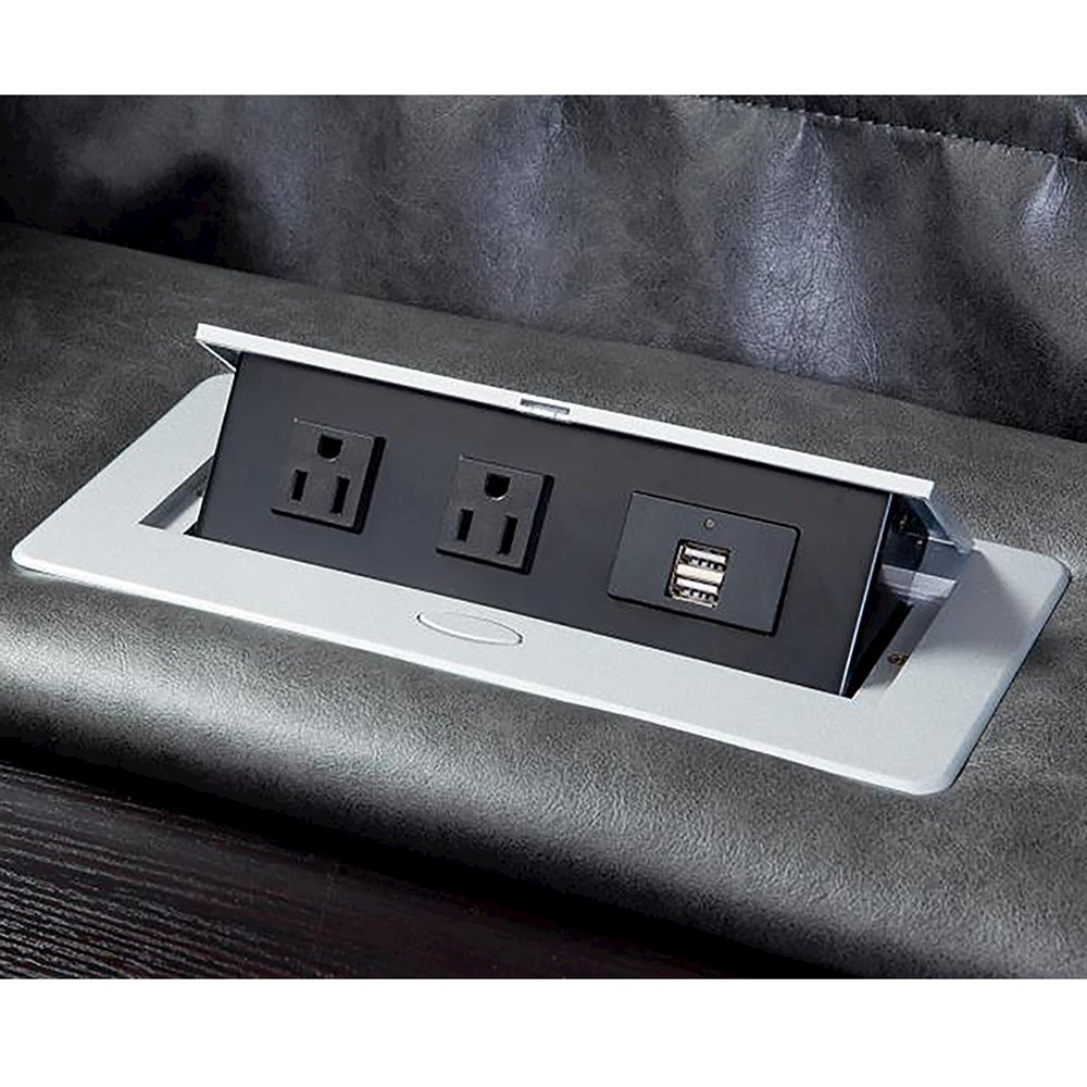 Stallion 6 Piece Modular Power Sectional with Drop Down Table. Picture 6