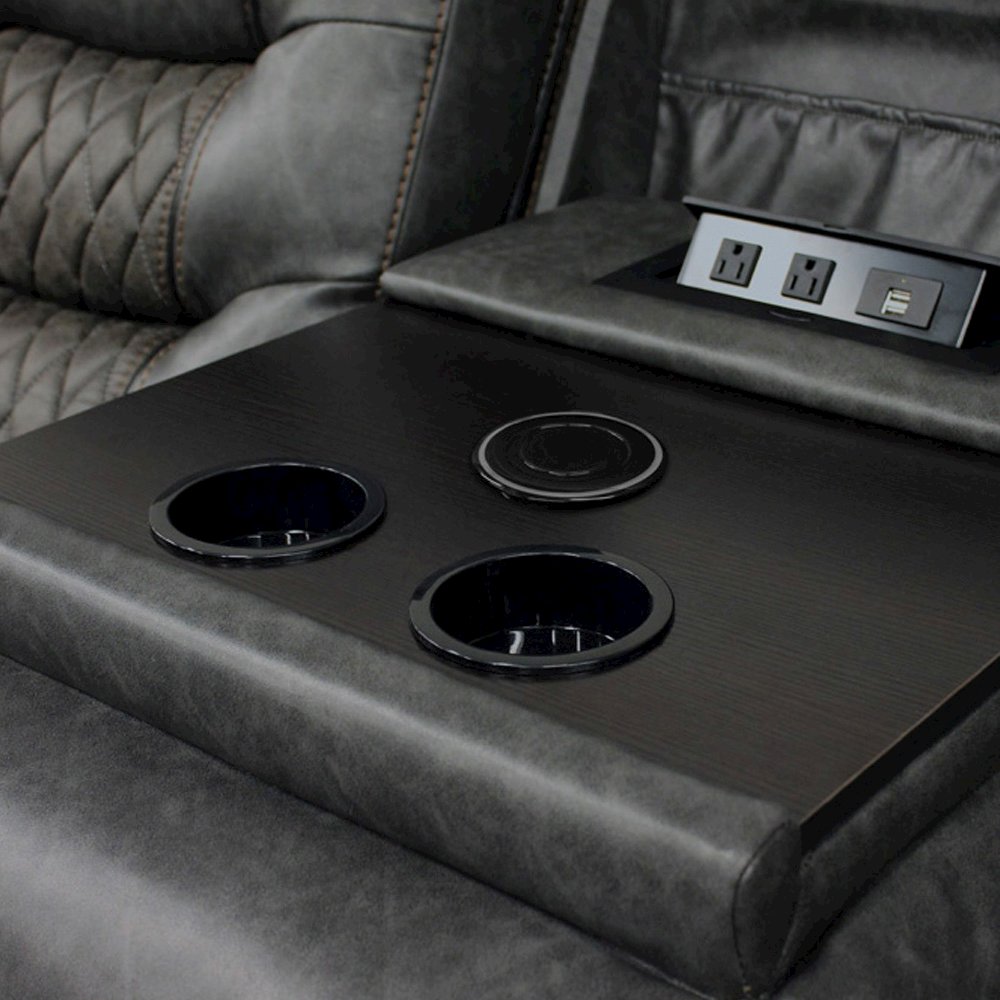 Stallion 6 Piece Modular Power Sectional with Drop Down Table. Picture 5