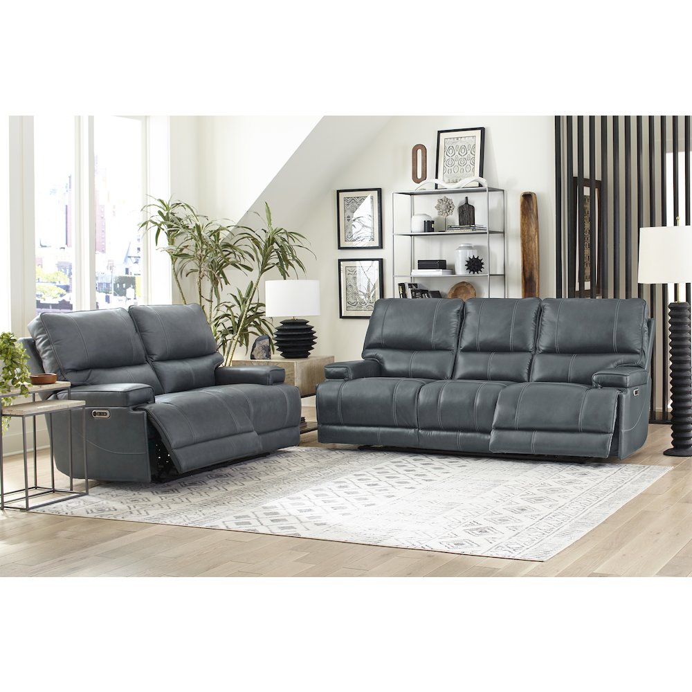 Whitman - Verona Azure - Powered By Freemotion Power Reclining Sofa and Loveseat. Picture 12
