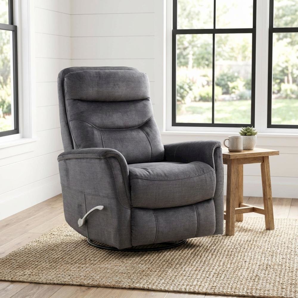 Gemini - Capri Charcoal Swivel Glider Recliner. Picture 2