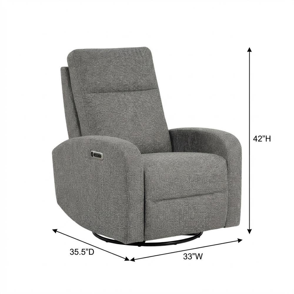 Thriller - Natural Beauty Grey Power Swivel Glider Recliner Two Pack. Picture 10