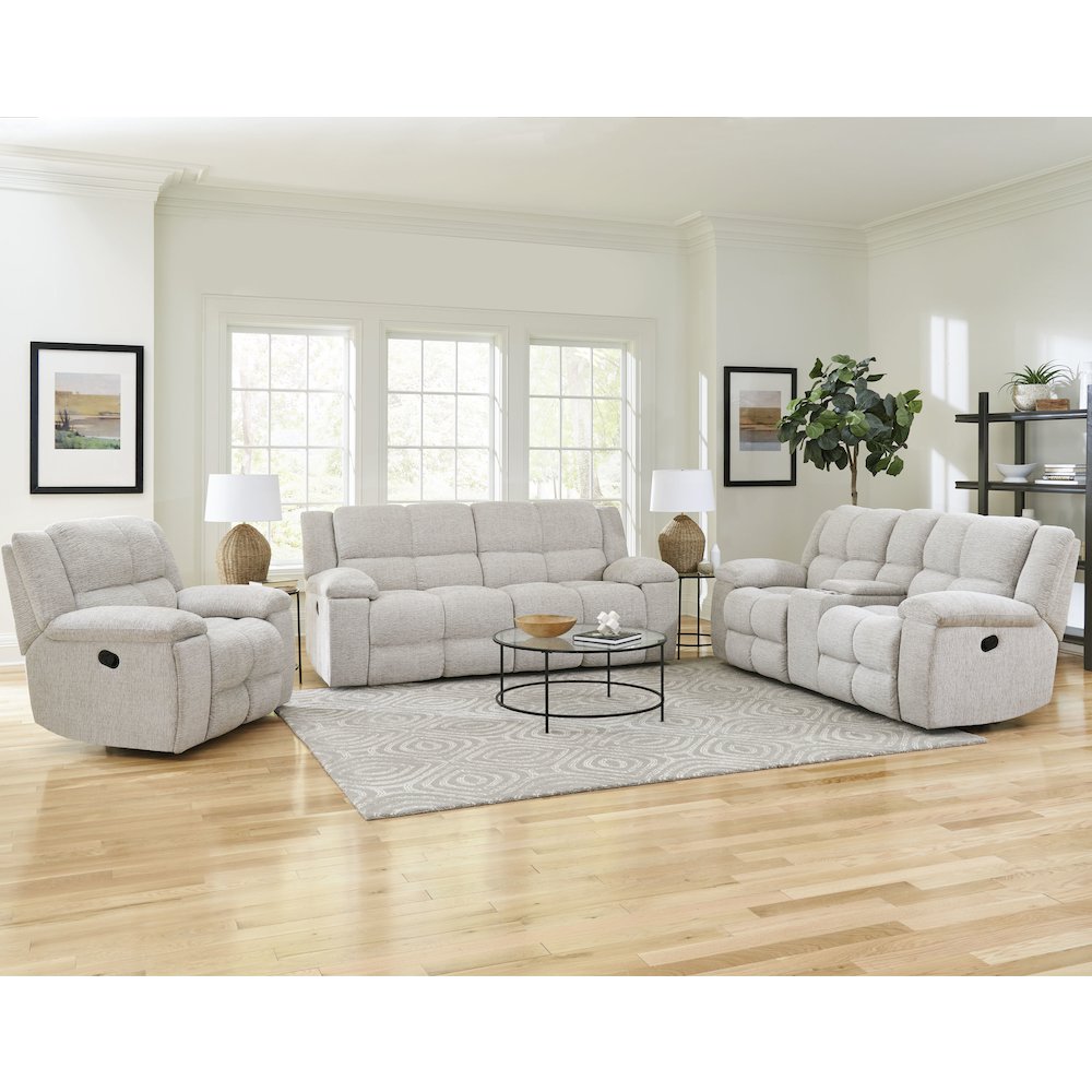 Buster - Opal Taupe Manual Reclining Sofa Loveseat and Recliner. Picture 13