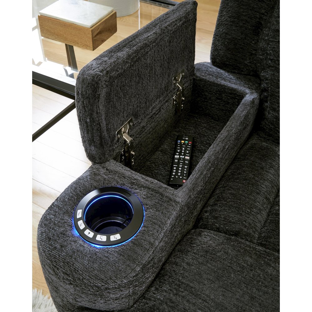 Dalton - Lucky Charcoal Power Reclining Sofa and Loveseat. Picture 14
