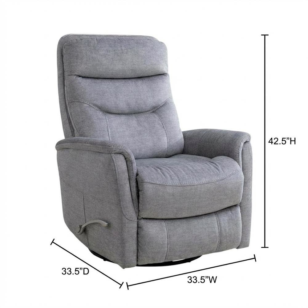 Gemini - Capri Silver Swivel Glider Recliner. Picture 5