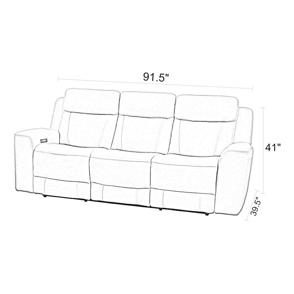 Calgary - Stone Power Reclining Sofa, Loveseat and Recliner. Picture 7