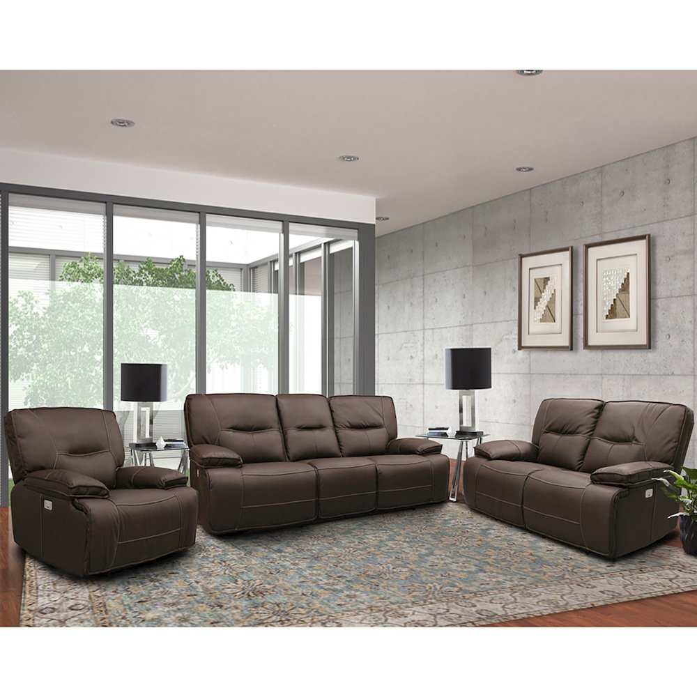 Spartacus - Chocolate Power Reclining Sofa. Picture 6