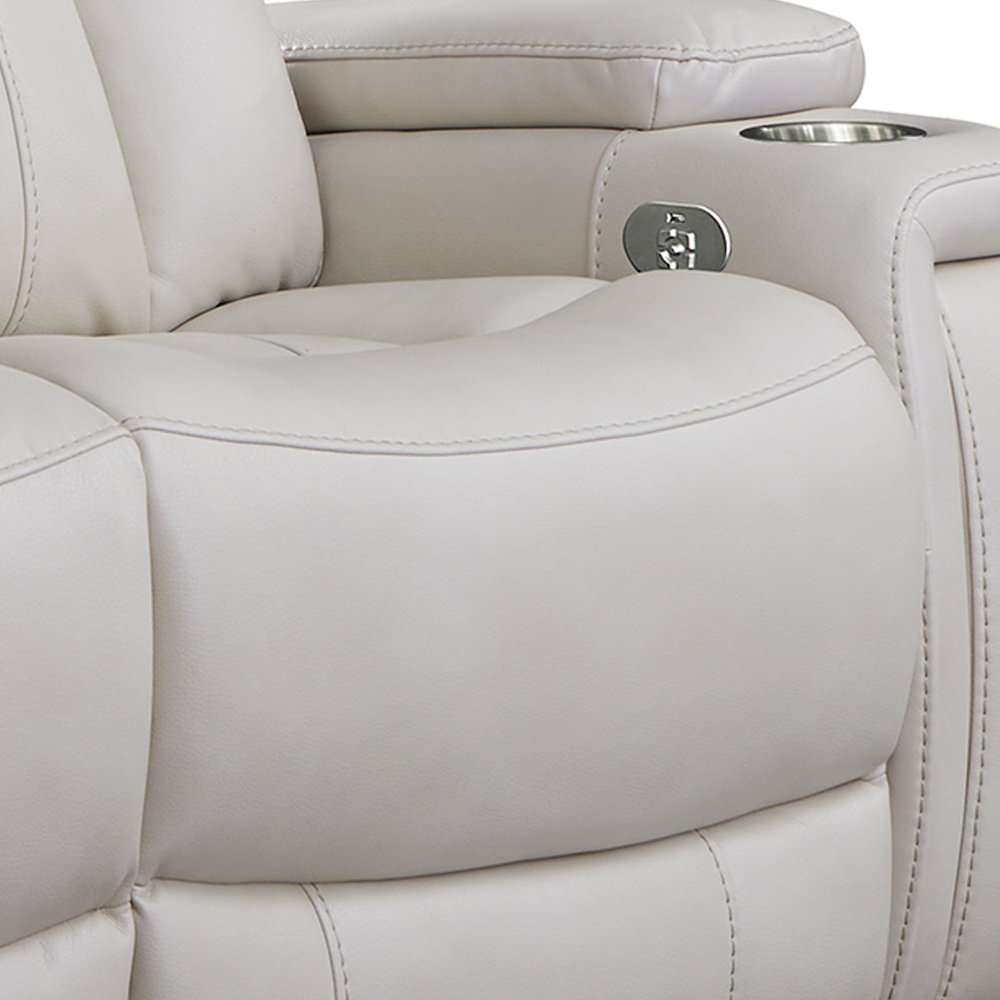 Royce - Fantom Ivory Power Reclining Sofa and Loveseat. Picture 13