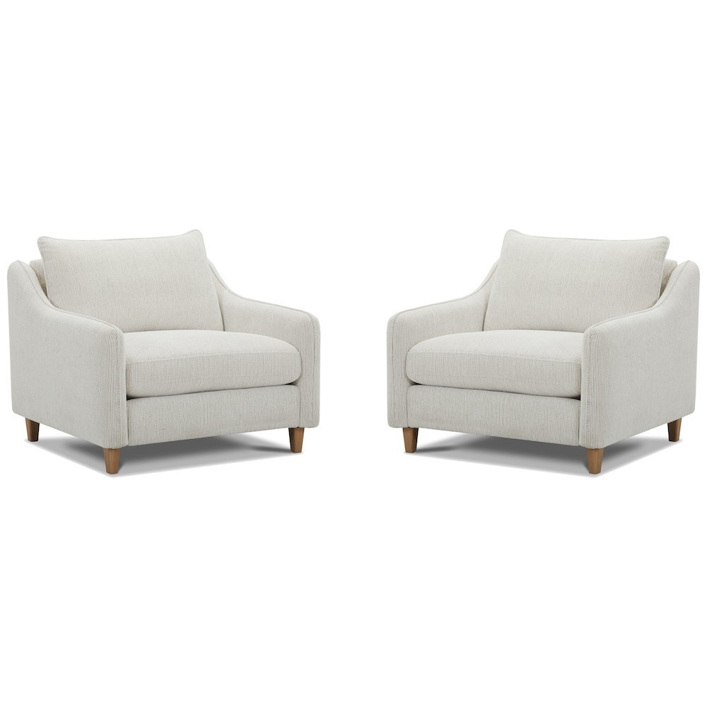 White Accent Chairs Set of 2, Armchair Style Living Room Side Chairs. Picture 5