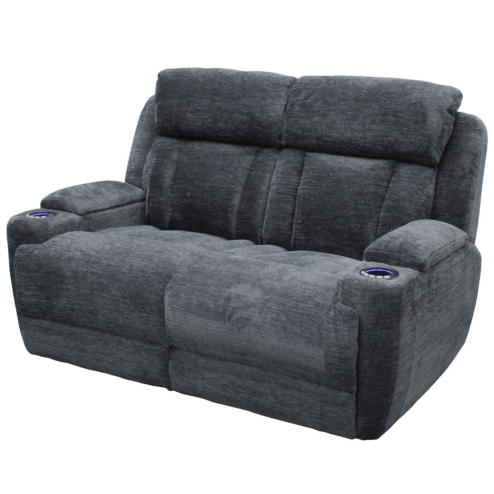 Gray Reclining Loveseat, Recliner Sofa Seating for RV and Living Room. Picture 4