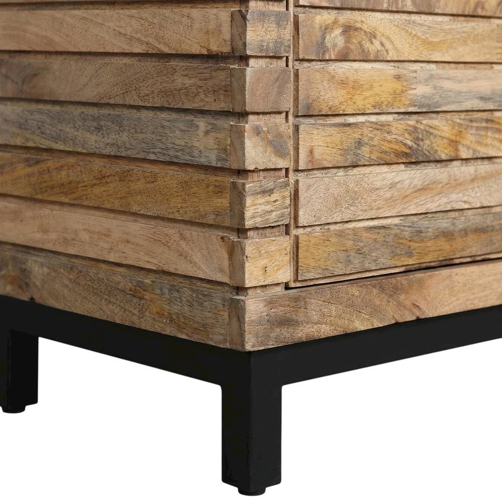 Gold Mango Wood Console, Transitional Style, Up to 98-Inch TV Compatibility. Picture 6