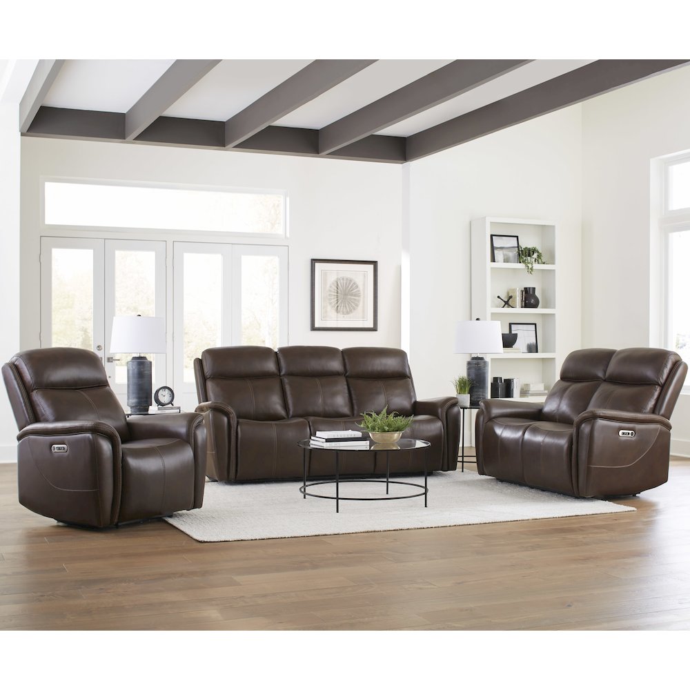 Cascade - Auburn Power Reclining Sofa Loveseat and Recliner. Picture 21