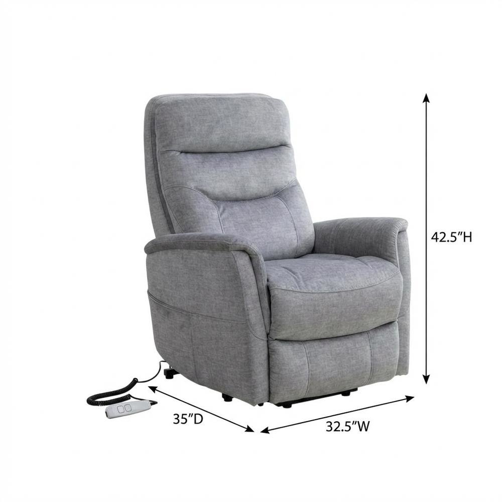 Gemini - Capri Silver Power Lift Recliner with Articulating Headrest Two Pack. Picture 7