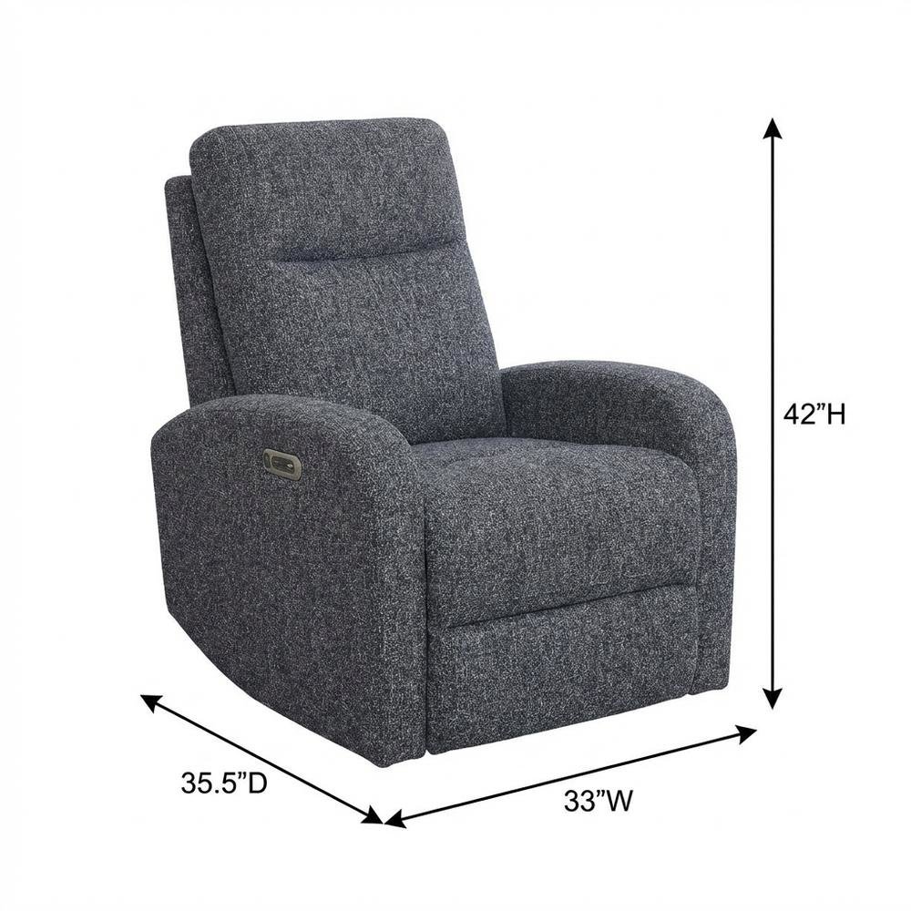 Thriller - Natural Beauty Denim Power Swivel Glider Recliner. Picture 7