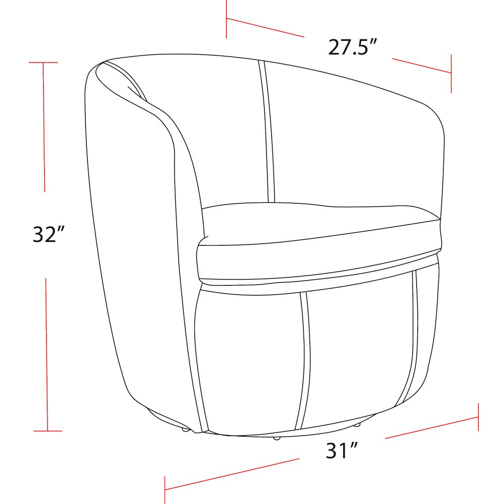 Barolo - Vintage Brown 100% Italian Leather Swivel Club Chair. Picture 15