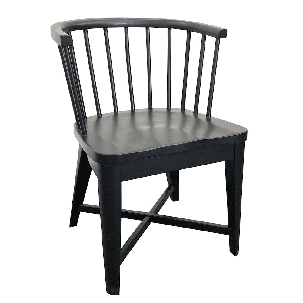 Modern Dining 48-66" Round Dining Table and 4 Black Barrel Chairs. Picture 4