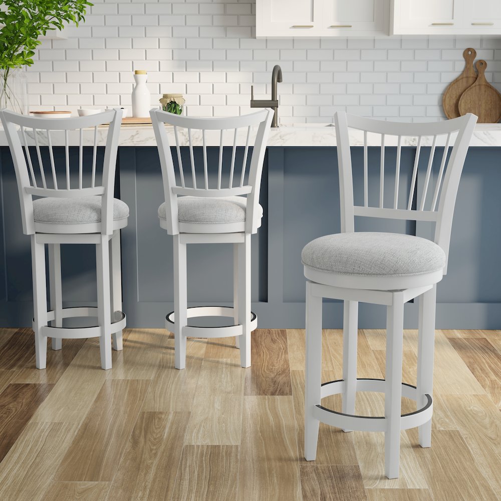 Modern Dining Spindle Back Swivel Barstool. Picture 3
