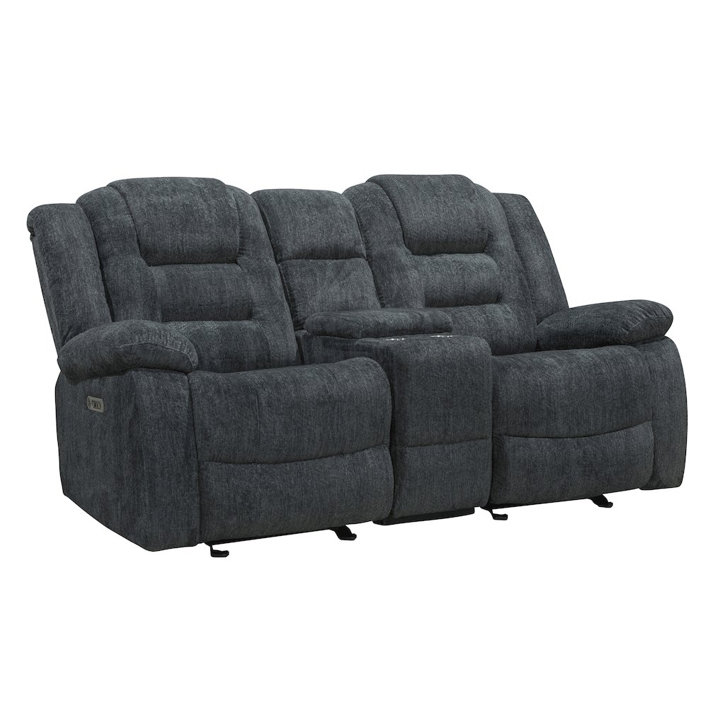 Bolton - Misty Storm Manual Glider Reclining Sofa Loveseat and Recliner. Picture 6