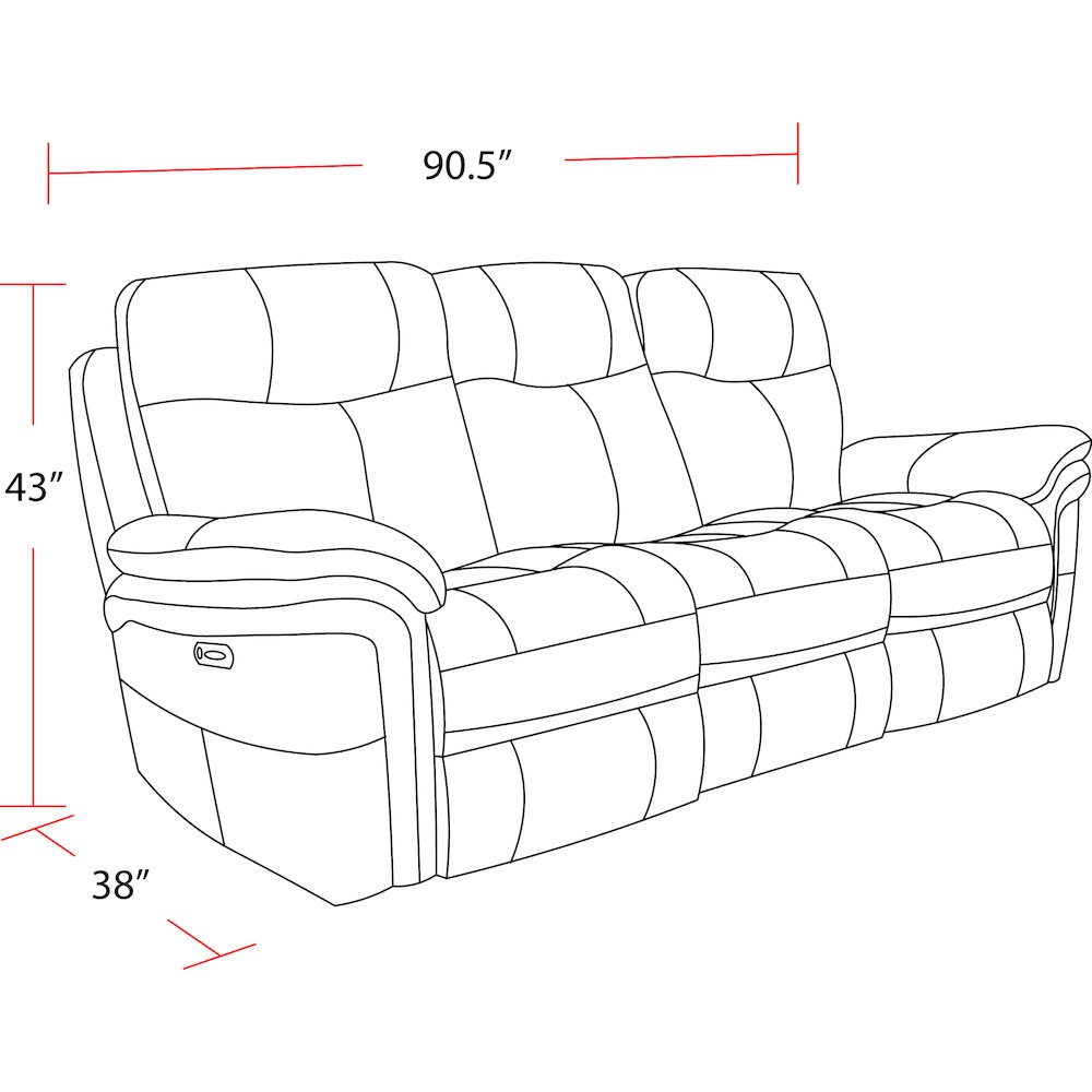 Mason - Charcoal Power Reclining Sofa. Picture 8