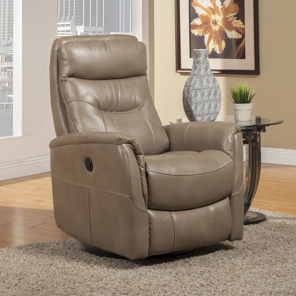 Gemini - Linen Power Swivel Glider Recliner Two Pack. Picture 7