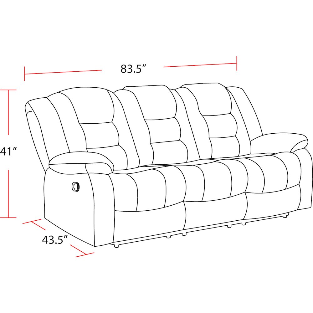 Bolton - Misty Storm Manual Glider Reclining Sofa and Two Recliners. Picture 16