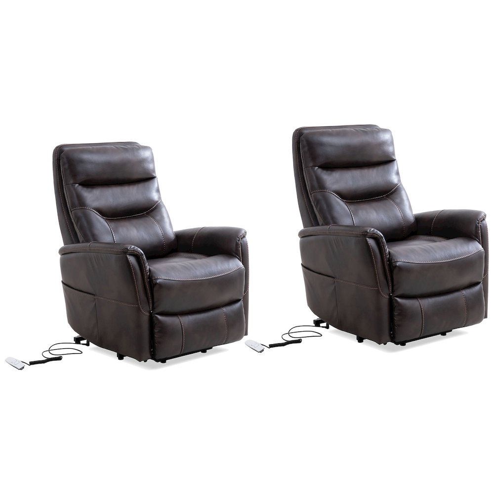 Gemini - Truffle Power Lift Recliner with Articulating Headrest Two Pack. Picture 1