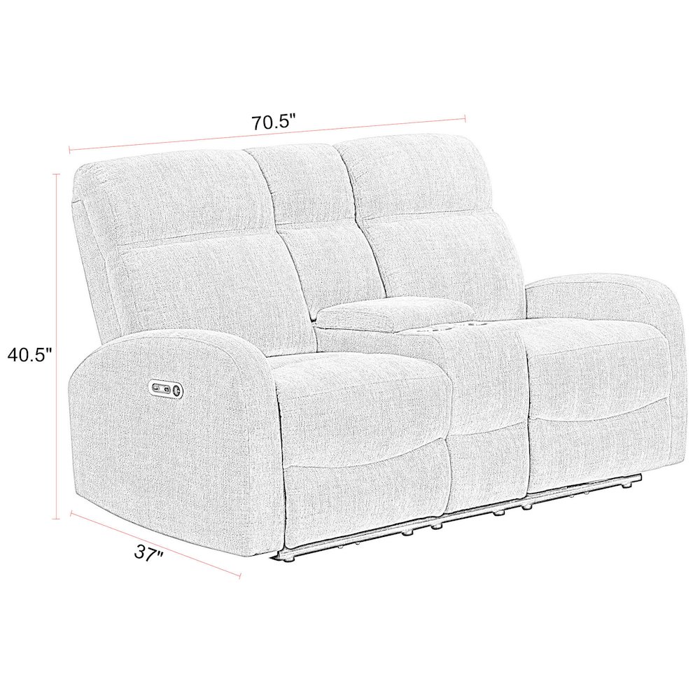 Tuscany - Whiskers Nature Power Reclining Console Loveseat. Picture 9