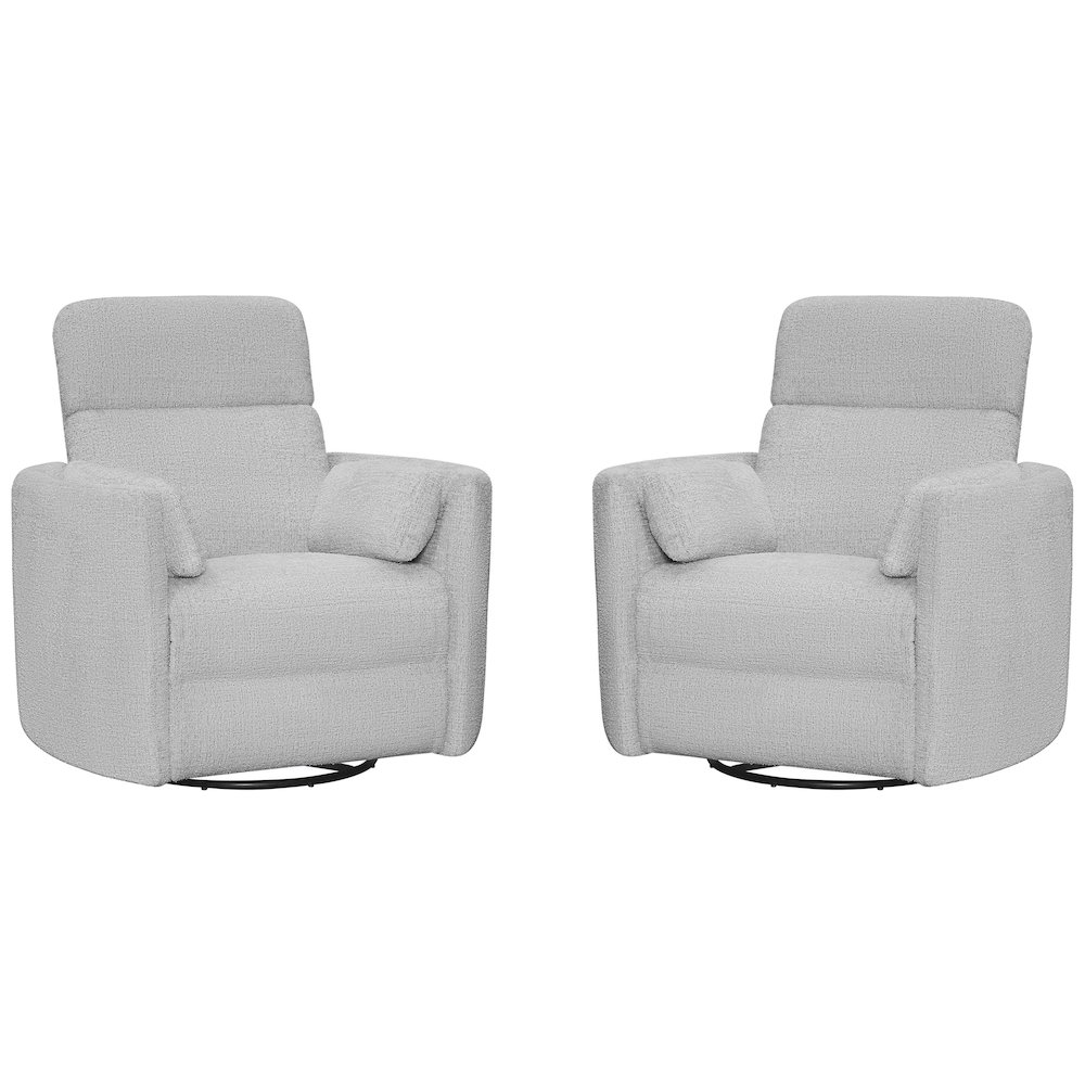 Radius - Angora Linen Manual Swivel Recliner Two Pack. Picture 1