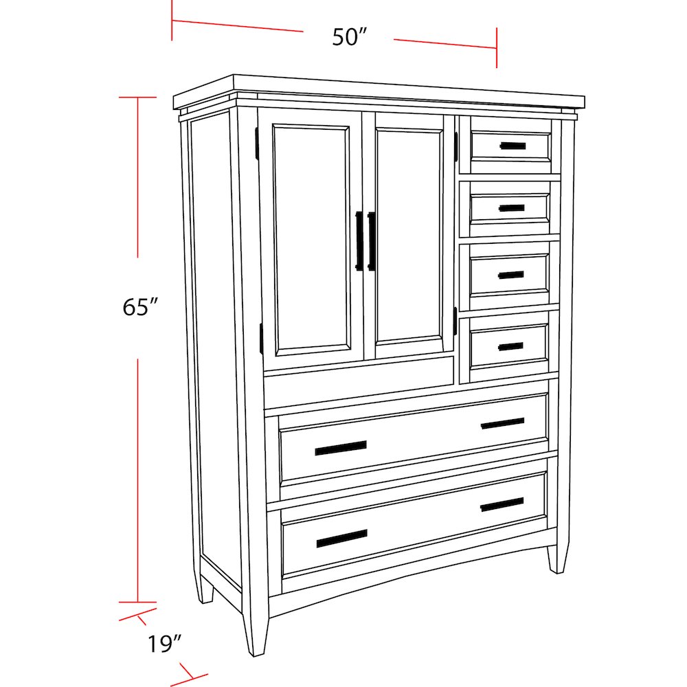 Modern Bedroom 7 Drawer Door Chest with Workstation. Picture 28