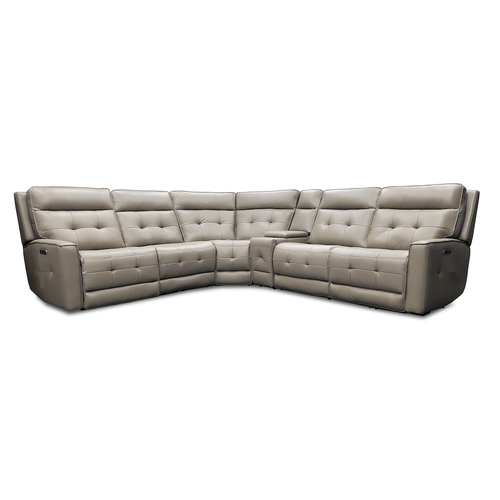 Canterbury - Pewter 6 Piece Zero Gravity Modular Power Reclining Sectional. Picture 1
