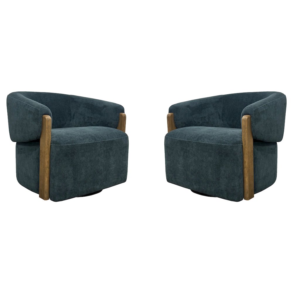 Finley - Island Teal Swivel Accent Chair Two Pack. Picture 1