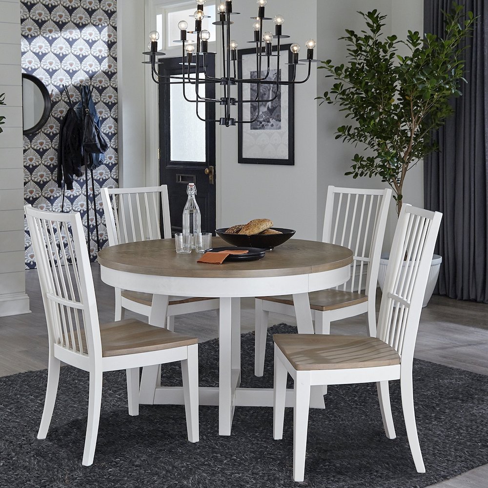 Modern Dining 48 In. Round Extendable Dining Table. Picture 8