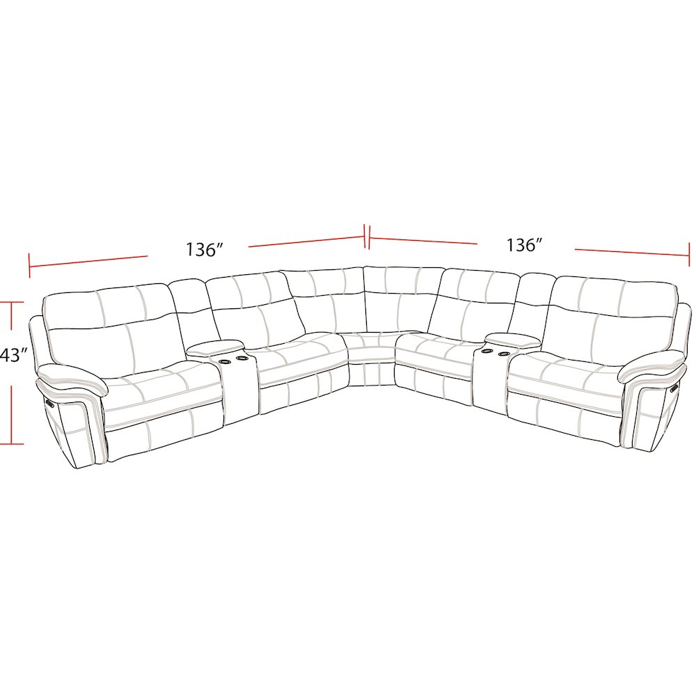 Mason - Charcoal 7 Piece Modular Power Reclining Sectional. Picture 4