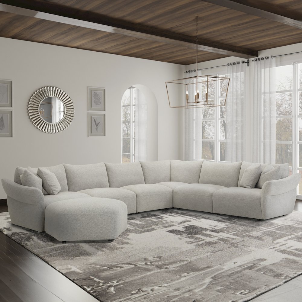 Playful - Canes Cobblestone Ottoman with Casters. Picture 8