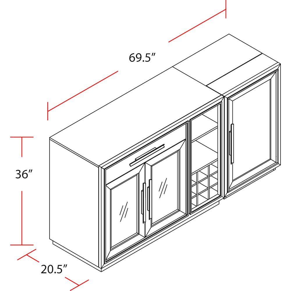 Pure Modern Dining Multi-Functional Server with Bar Cabinet. Picture 9