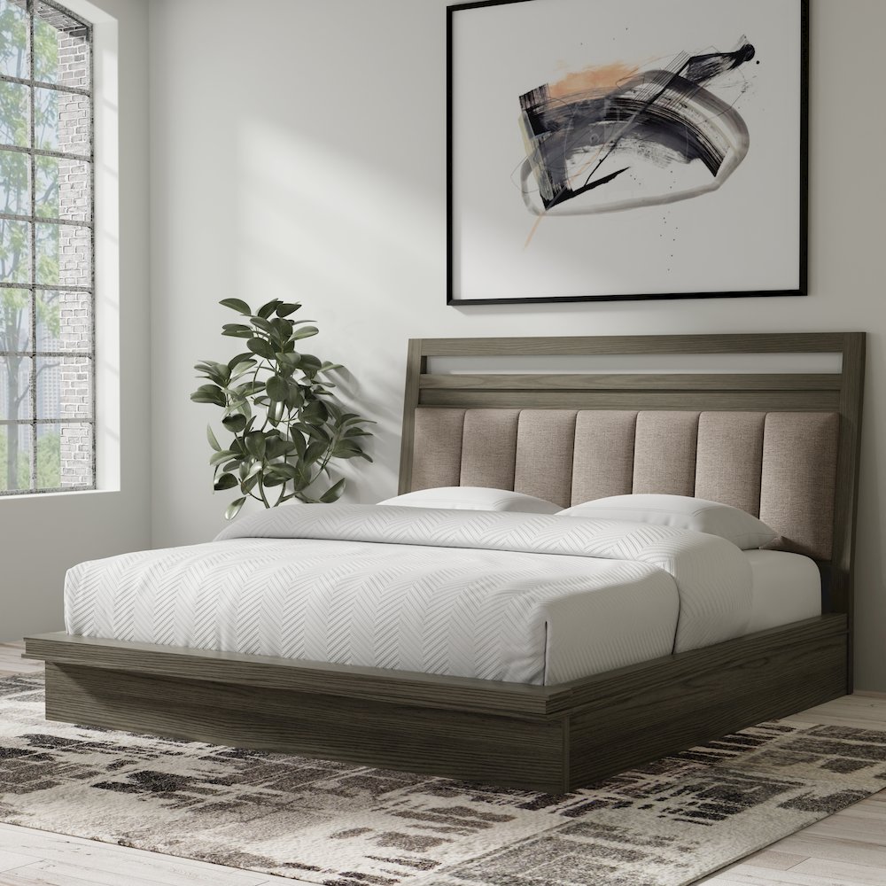 Pure Modern Bedroom Queen Platform Bed. Picture 6