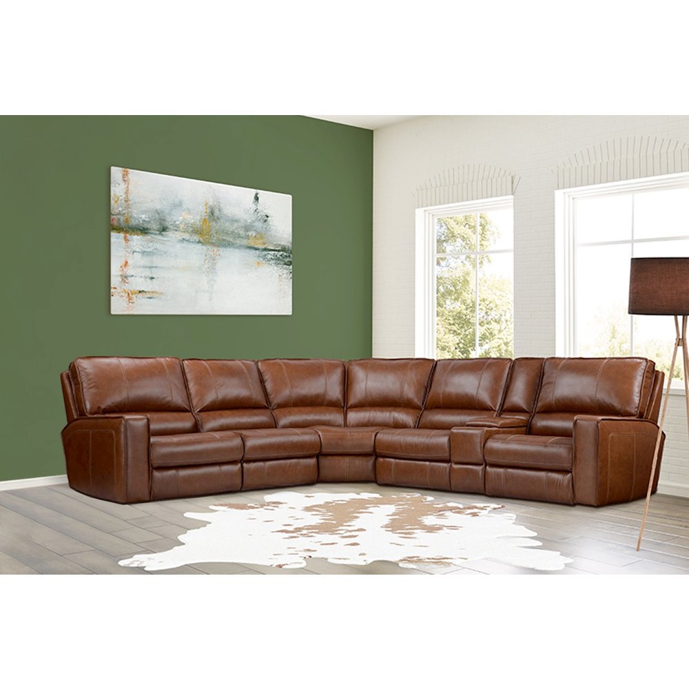 6 Piece Modular Power Reclining Sectional with Power Adjustable Headrests. Picture 3
