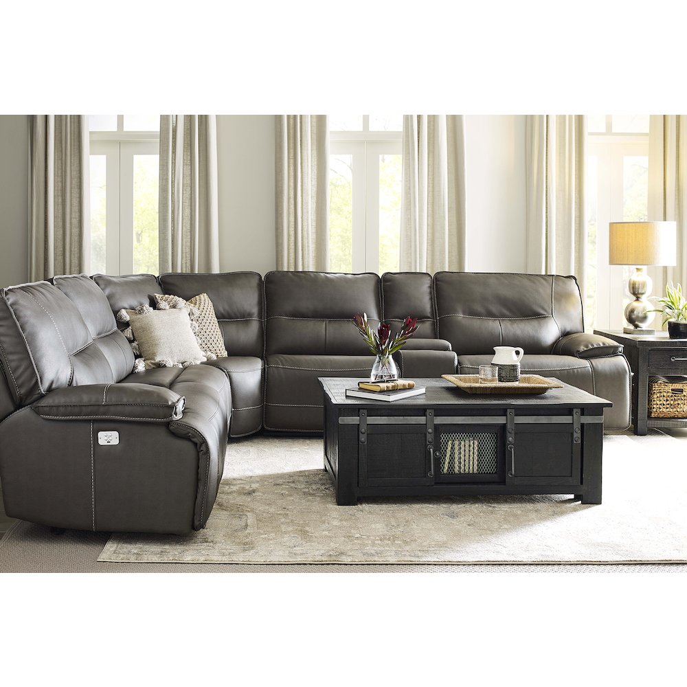 6 Piece Modular Power Reclining Sectional with Power Adjustable Headrests. Picture 5