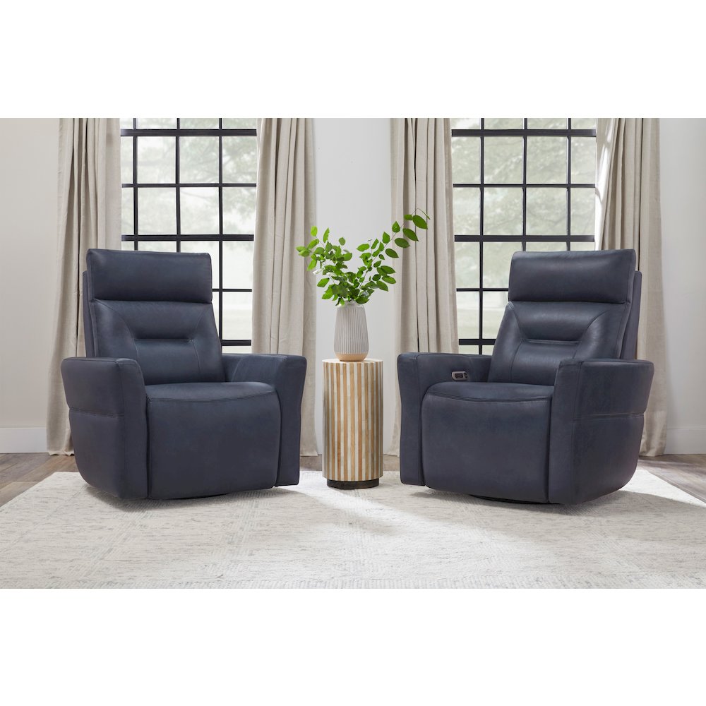 Remmington - Vintage Navy Power Swivel Glider Recliner P2 Two Pack. Picture 7