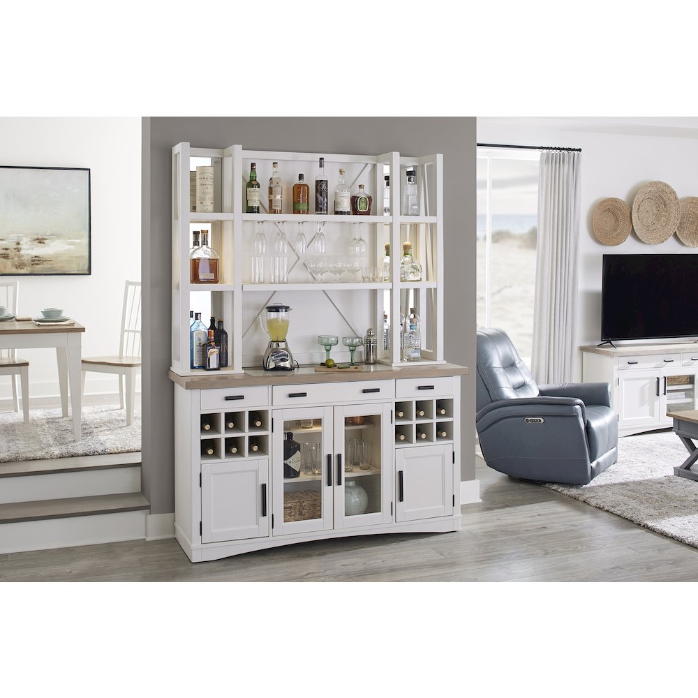 Modern Dining 66 In. Buffet and Hutch with Quartz Insert. Picture 2