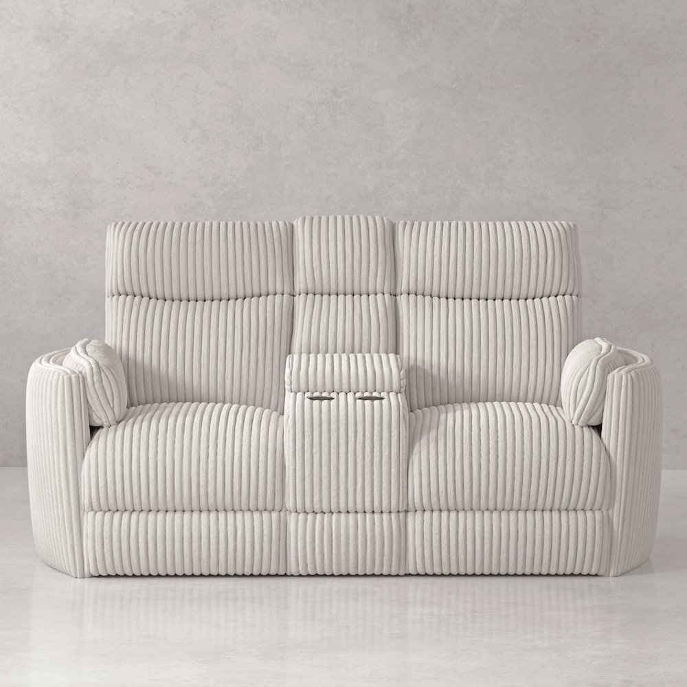 Radius - Mega Ivory Power Glider Reclining Console Loveseat. Picture 8